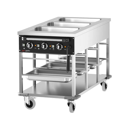 GGM Gastro Mobile Bain Marie - 3x GN 1/1 - 3 kW - individually controlled wells