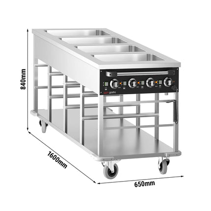 GGM Gastro Mobile Bain Marie - 4x GN 1/1 - 4 kW - individually controlled wells