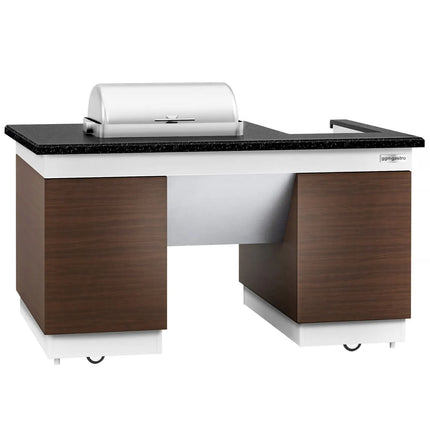 GGM Gastro Mobile Buffet Service & Prep Station DUBLIN – 1600 × 1000 mm – Black Granite Worktop
