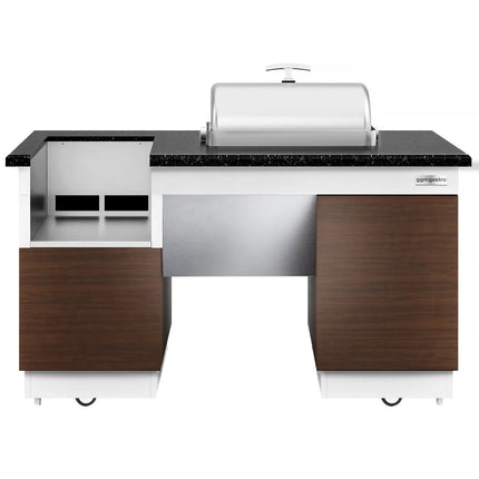 GGM Gastro Mobile Buffet Service & Prep Station DUBLIN – 1600 × 1000 mm – Black Granite Worktop