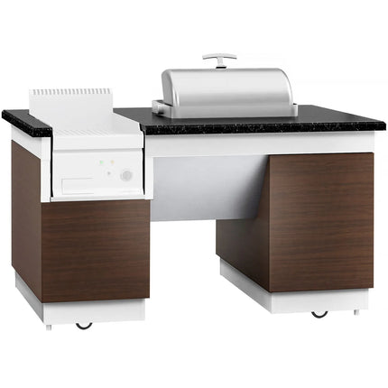 GGM Gastro Mobile Buffet Service & Prep Station DUBLIN – 1600 × 1000 mm – Black Granite Worktop