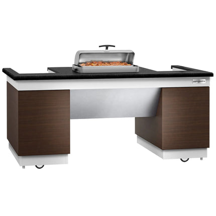 GGM Gastro Mobile Buffet Service & Prep Station DUBLIN- 2000mm - Black Granite Worktop