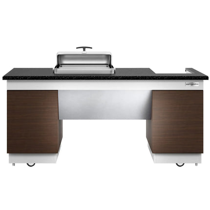 GGM Gastro Mobile Buffet Service & Prep Station DUBLIN - 2000mm - Black Granite Worktop