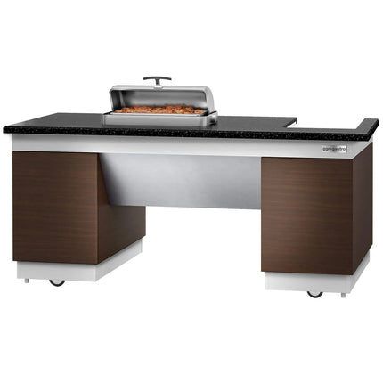 GGM Gastro Mobile Buffet Service & Prep Station DUBLIN - 2000mm - Black Granite Worktop