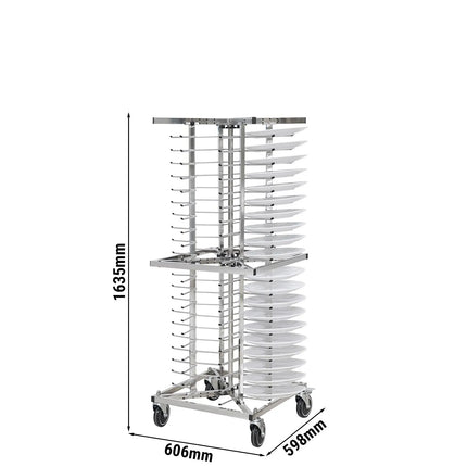 GGM Gastro Mobile Plate Rack Double-Column - up to 84 Plates - Ø 23-30cm