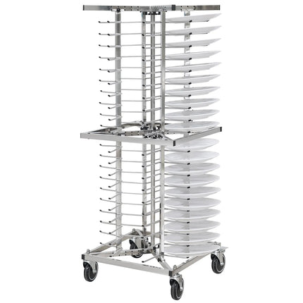 GGM Gastro Mobile Plate Rack Double-Column - up to 84 Plates - Ø 23-30cm