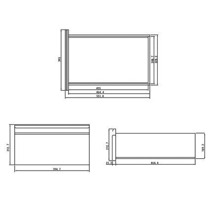 GGM Gastro Module Ngăn Kéo ECO - 400x560mm - 3 Ngăn Kéo Trung Tính (EN) - Module Gầm Bàn 400x560mm - Cho ATK Sâu 600mm