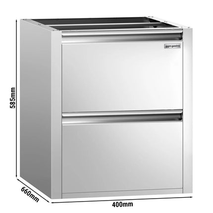 GGM Gastro Module Ngăn Kéo PREMIUM - 2 Ngăn Kéo - 400x660mm - Cho Bàn Thao Tác Dòng ATK Sâu 700mm