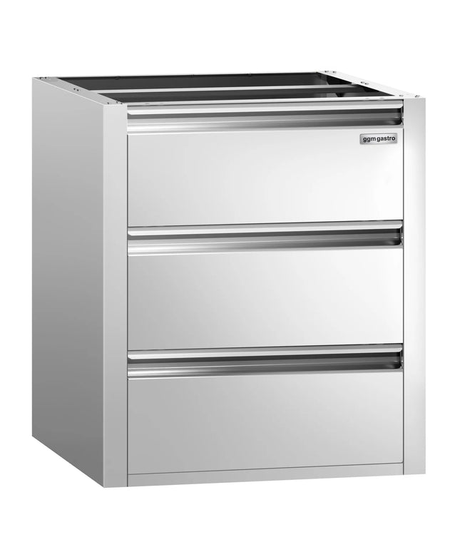 GGM Gastro Module Ngăn Kéo PREMIUM - 3 Ngăn Kéo - 400x660mm - Module Gầm Bàn - Cho Bàn Thao Tác Dòng ATK Sâu 700mm