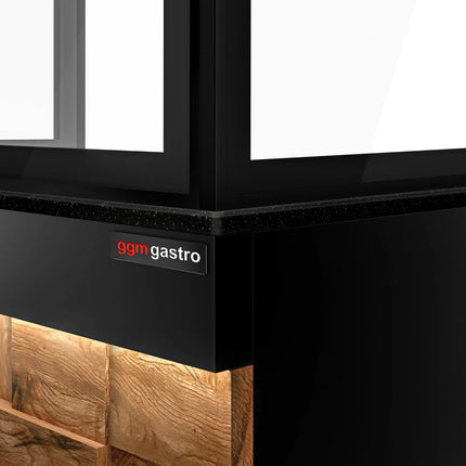 GGM Gastro Module Trung Tính Cho Bếp Nướng Than & Gas - 1110x880x2100mm - Mặt Đá Granite Đen - Có Đèn