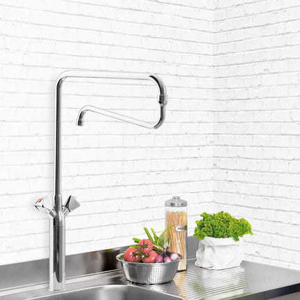 GGM Gastro Monobloc mixer tap - with double-jointed swivel spout, anti-drip device & quick-fix mounting - height 275mm