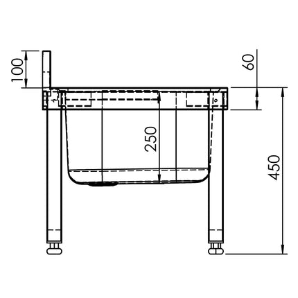GGM Gastro Mop sink - Stainless steel - with drainer grid