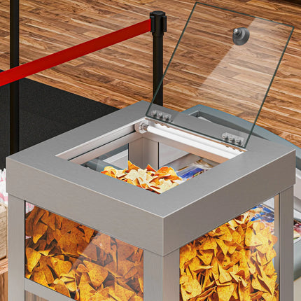 GGM Gastro Nacho & Popcorn Warmer - 300W - Stainless Steel - for Almonds & Nuts