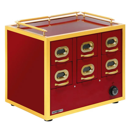 GGM Gastro Nacho Warmer -  -  | Warming Drawer Cabinet - 2x3 Drawers - for Almonds & Nuts