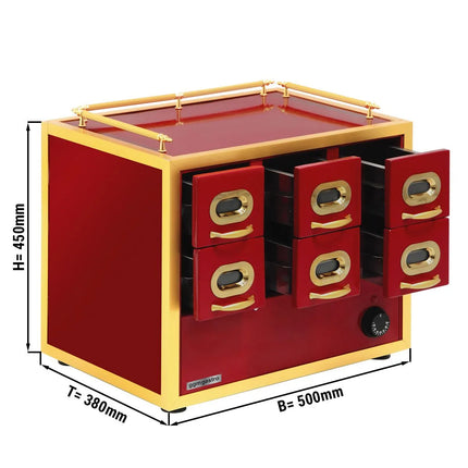 GGM Gastro Nacho Warmer -  -  | Warming Drawer Cabinet - 2x3 Drawers - for Almonds & Nuts