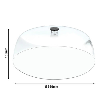 GGM Gastro Nắp Chụp Trưng Bày - Polycarbonate - 129x338mm - Cao 151mm - Có Tay Cầm Êm Tay
