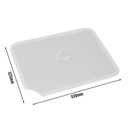 GGM Gastro Nắp GN Polycarbonate GN 1/1 - Có Khe Vá - Trong Suốt - 530x325x7mm