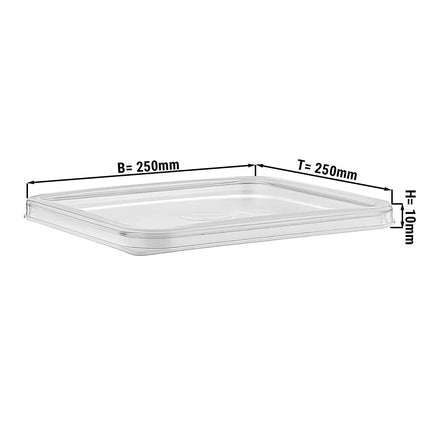 GGM Gastro Nắp Hộp Đựng Thực Phẩm - Polycarbonate - 229x230x15mm - Trong Suốt - Cho SBGP5 & SBGP7