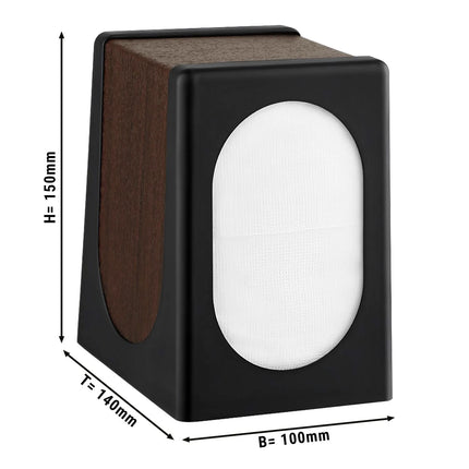 GGM Gastro Napkin Dispenser - Black/Brown - Plastic - 100x135x150mm