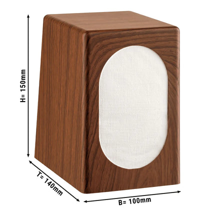 GGM Gastro Napkin Dispenser Tabletop - Wood Look - ABS Plastic - 100x135x150mm - Brown