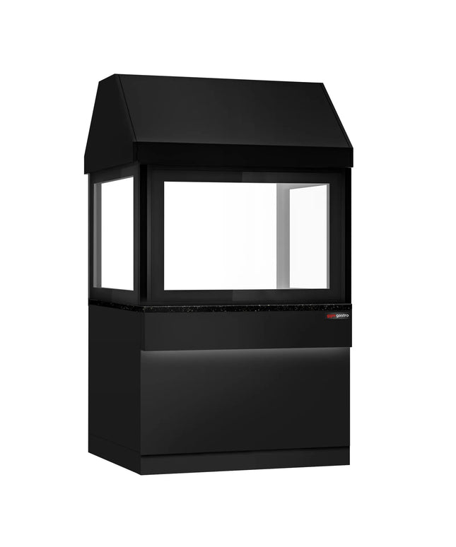 GGM Gastro Neutral Element for Commercial Charcoal & Gas Grill - 1100x900x2160mm - Black front - Granite worktop - with LED lighting