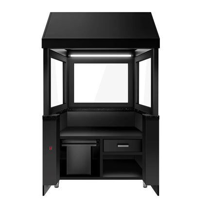 GGM Gastro Neutral Element for Commercial Charcoal & Gas Grill - 1100x900x2160mm - Black front - Granite worktop - with LED lighting