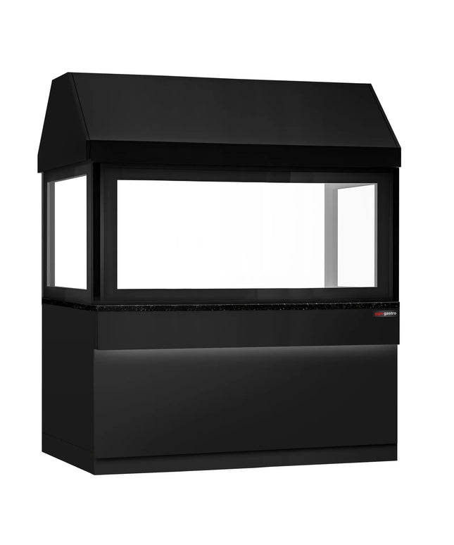 GGM Gastro Neutral Element for Commercial Charcoal & Gas Grill - 1900x900x2160mm - Black front - Black granite worktop - with Lighting