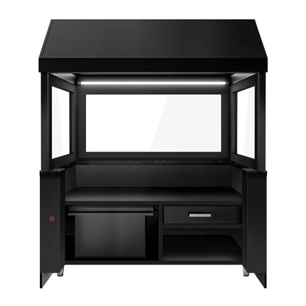 GGM Gastro Neutral Element for Commercial Charcoal & Gas Grill - 1900x900x2160mm - Black front - Black granite worktop - with Lighting