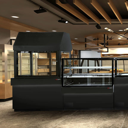 GGM Gastro Neutral Element for Commercial Charcoal & Gas Grill - 1900x900x2160mm - Black front - Black granite worktop - with Lighting