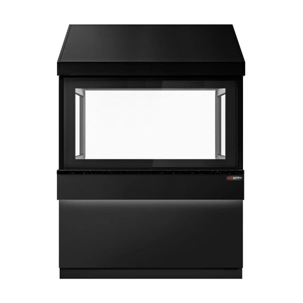 GGM Gastro Neutral Element for Commercial Charcoal & Gas Grill - TORONTO - 1500x900x2160mm - Black front - Granite worktop - with LED lighting, Heat shield glass