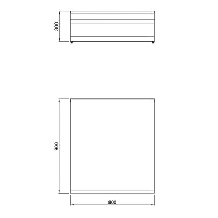 GGM Gastro Neutral Element Paolo 900 - 800x900x300mm - AISI 304 Stainless Steel, Scotch-Brite satin finish - Series Paolo 900