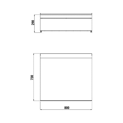 GGM Gastro Neutral Element Paolo700 - 800x730x290mm - Stainless Steel