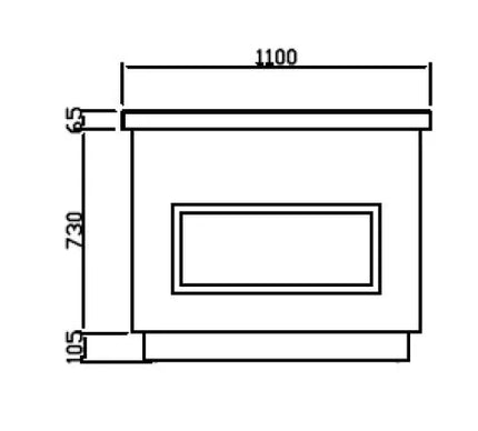GGM Gastro Neutral Element PRAG - 1100x1000x900mm - SCHOTT glass-ceramic top