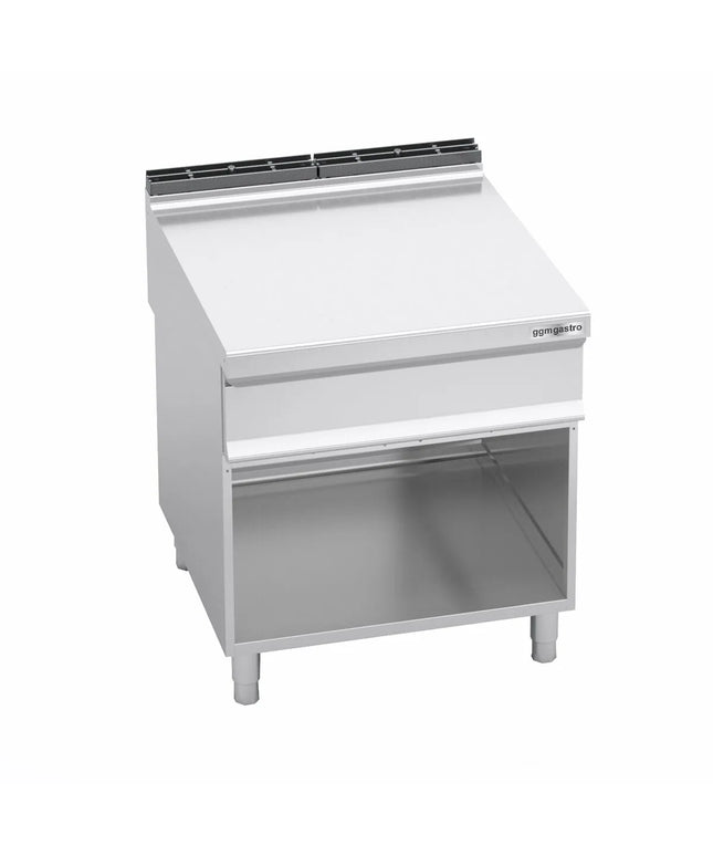 GGM Gastro Neutral Element - with Drawer - with Upstand - Open Substructure Lorenzo 900 - 800x900x967mm - Stainless Steel AISI 304 - Series Lorenzo 900