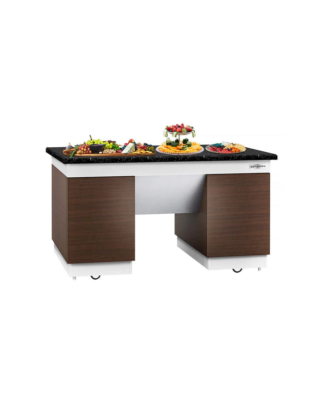 GGM Gastro Neutral Element with Granite worktop - 1600x800x900mm - 4 doors - with Wheels