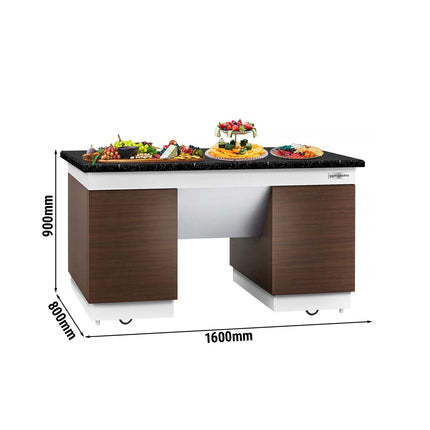 GGM Gastro Neutral Element with Granite worktop - 1600x800x900mm - 4 doors - with Wheels