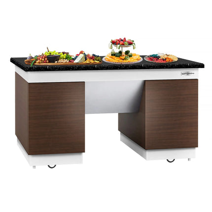 GGM Gastro Neutral Element with Granite worktop - 1600x800x900mm - 4 doors - with Wheels