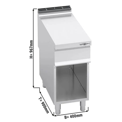 GGM Gastro Neutral Element - with Open Substructure - with Upstand Lorenzo 900 - 400x900x967mm - 0.70m³ - Stainless Steel AISI 304 - Series Lorenzo 900