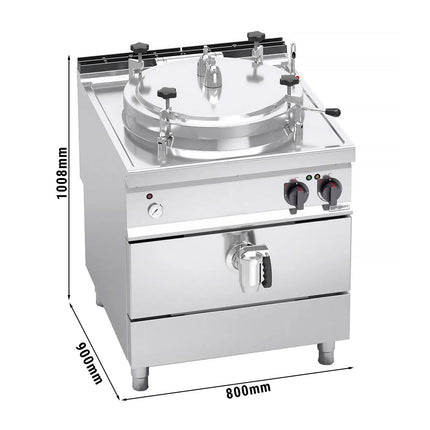 GGM Gastro Nồi Nấu Áp Suất Điện - 100L - 16kW - Gia Nhiệt Gián Tiếp - Kèm Đấu Nối Nước