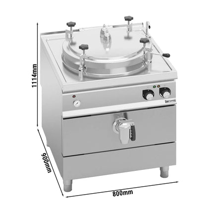 GGM Gastro Nồi Nấu Áp Suất Điện - 100L - 16kW - Gia Nhiệt Gián Tiếp - Kèm Đấu Nối Nước
