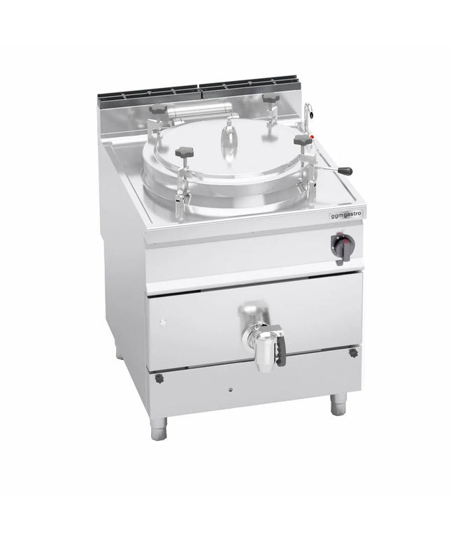 GGM Gastro Nồi Nấu Áp Suất Gas - 100L - 20.9kW - Gia Nhiệt Gián Tiếp - Kèm Đấu Nối Nước