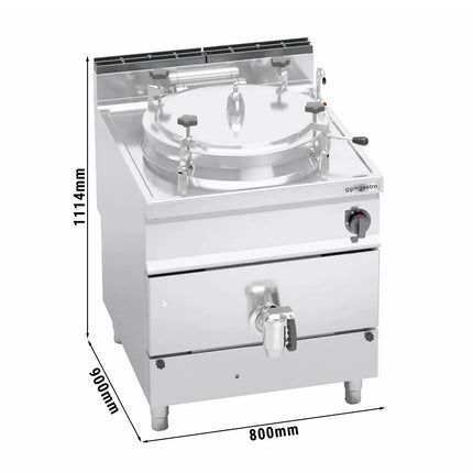 GGM Gastro Nồi Nấu Áp Suất Gas - 100L - 20.9kW - Gia Nhiệt Gián Tiếp - Kèm Đấu Nối Nước