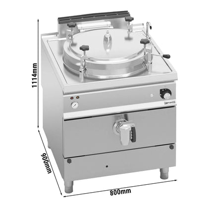 GGM Gastro Nồi Nấu Áp Suất Gas - 100L - 20.9kW - Gia Nhiệt Gián Tiếp - Kèm Đấu Nối Nước