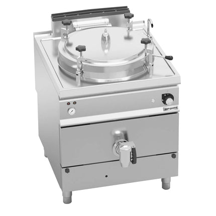 GGM Gastro Nồi Nấu Áp Suất Gas - 150L - 20.9kW - Gia Nhiệt Gián Tiếp - Kèm Đấu Nối Nước