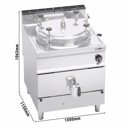 GGM Gastro Nồi Nấu Áp Suất Gas - 200L - 34.5kW - Gia Nhiệt Gián Tiếp - Kèm Đấu Nối Nước