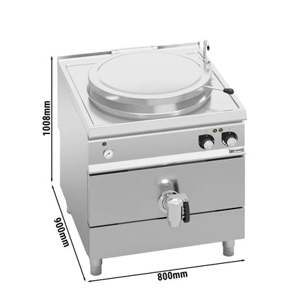GGM Gastro Nồi Nấu Điện - 150L - 18kW - Gia Nhiệt Gián Tiếp - Kèm Đấu Nối Nước