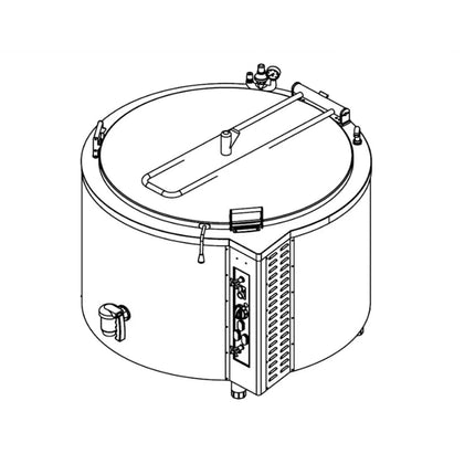 GGM Gastro Nồi Nấu Điện - 300L - 27kW - Gia Nhiệt Gián Tiếp - Kèm Đấu Nối Nước