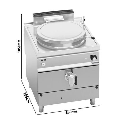 GGM Gastro Nồi Nấu Gas - 100L - 20.9kW - Gia Nhiệt Gián Tiếp - Kèm Đấu Nối Nước