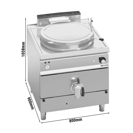 GGM Gastro Nồi Nấu Gas - 150L - 20.9kW - Gia Nhiệt Gián Tiếp - Kèm Đấu Nối Nước