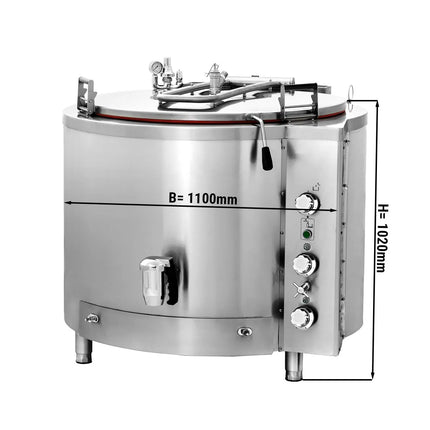 GGM Gastro Nồi Nấu Gas - 400L - 45kW - Gia Nhiệt Gián Tiếp - Kèm Đấu Nối Nước